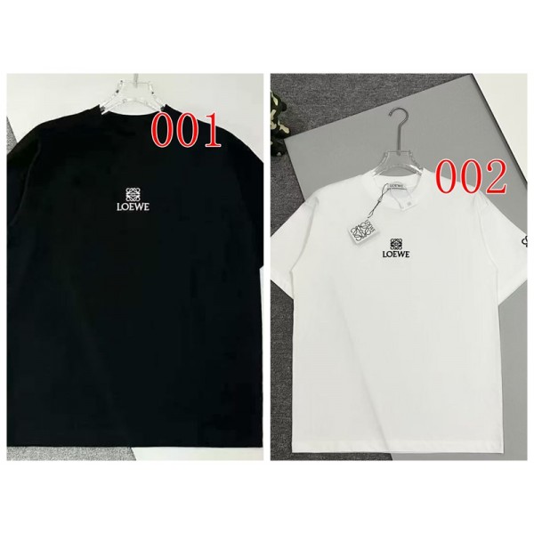 LOEWE ロエベブランド半袖tシャツ ブランド黒白tシャツ 高品質 ブランドペア揃い服 コピー 激安屋Tシャツ カットソー ペアカップルS-5XL