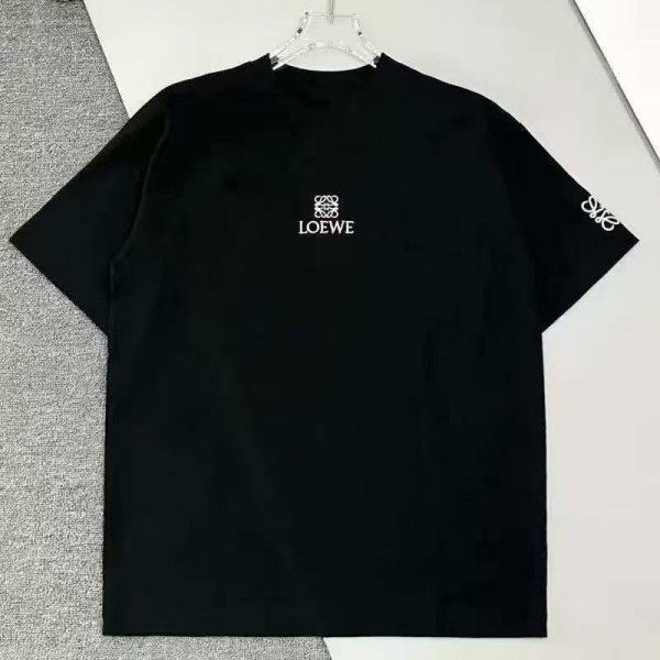 LOEWE ロエベブランド半袖tシャツ ブランド黒白tシャツ 高品質 ブランドペア揃い服 コピー 激安屋Tシャツ カットソー ペアカップルS-5XL