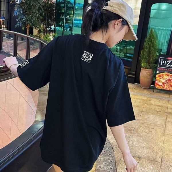 LOEWE ロエベブランド半袖tシャツ ブランド黒白tシャツ 高品質 ブランドペア揃い服 コピー 激安屋Tシャツ カットソー ペアカップルS-5XL