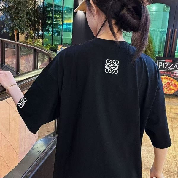 LOEWE ロエベブランド半袖tシャツ ブランド黒白tシャツ 高品質 ブランドペア揃い服 コピー 激安屋Tシャツ カットソー ペアカップルS-5XL