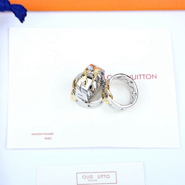 ハイブランドルイヴィトンリング指輪 個性 クロスチェーンスタイル 指輪ファッション潮流 リング アクセサリー カップルオススメ