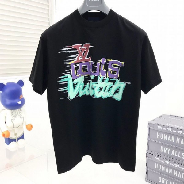 ルイヴィトンブランド tシャツ ファッション高品質 人気 Tシャツ 上着 レディースメンズ カジュアル tシャツ トップス  オーバーサイズ ゆったり インナー