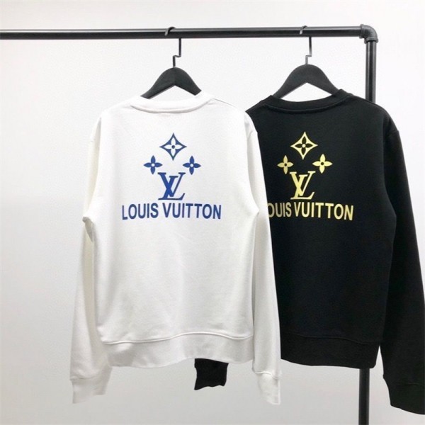 ルイヴィトン パーカーハイブランドlouis vuitton 秋冬 裏起毛 裏起毛なしプルオーバー レディースメンズ人気 スウェット 上着 オーバーサイズ トレーナー