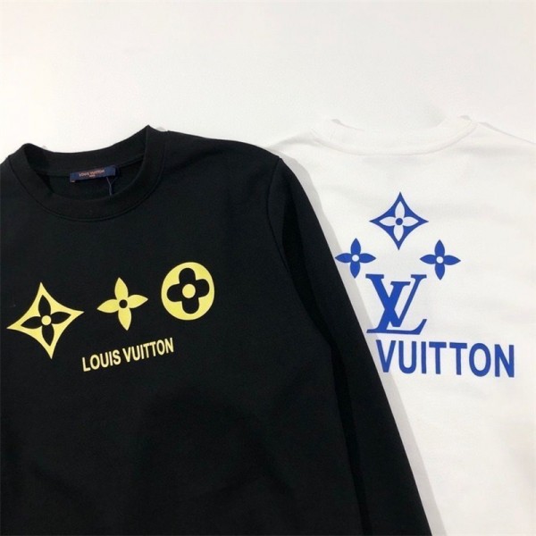 ルイヴィトン パーカーハイブランドlouis vuitton 秋冬 裏起毛 裏起毛なしプルオーバー レディースメンズ人気 スウェット 上着 オーバーサイズ トレーナー