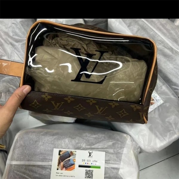 ルイヴィトン 化粧バッグハイブランドlouis vuitton 透明 収納 人気 化粧ポーチメイクボックス 旅行用 持ち運び 化粧品 ミニバック