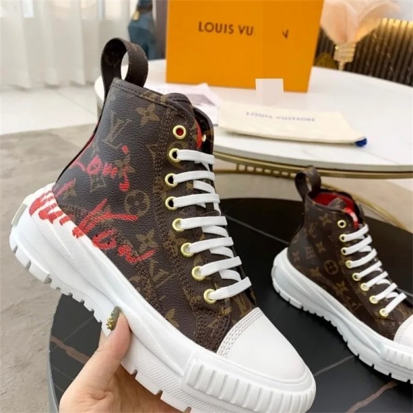 ブランドルイヴィトンスニーカー louis vuitton レディース 滑り止め ハイカットシューズ 靴 お洒落 スポーツ風 カジュアル スニーカー