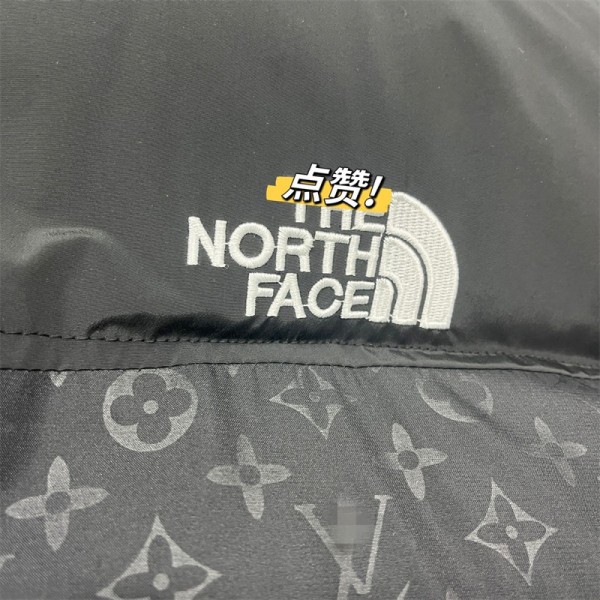 LV ルイヴィトン The North Face ザノースフェイス ブランド 中綿コート フード付きアウタージャケット 定番ロゴ 厚手 暖かい ふわふわ