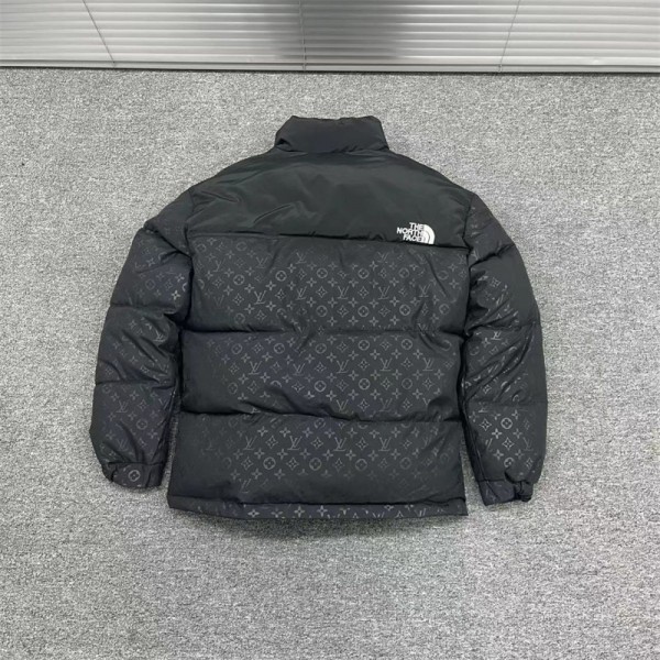 LV ルイヴィトン The North Face ザノースフェイス ブランド 中綿コート フード付きアウタージャケット 定番ロゴ 厚手 暖かい ふわふわ