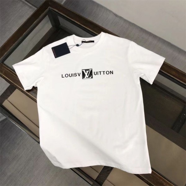 Lv ルイヴィトン夏tシャツブランドかわいいブランドtシャツ高品質Tシャツカットソーペアカップル20代 30代40代tシャツ 激安パロディ