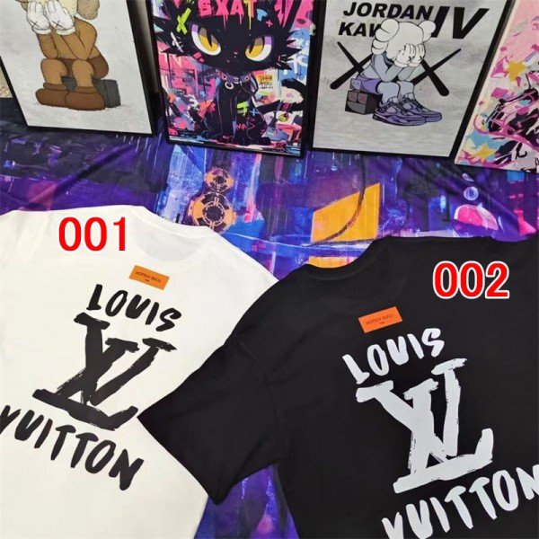 Lv ルイヴィトンブランドtシャツカットソー コピーブランド半袖tシャツ韓国 パチモン tシャツ20代 30代40代tシャツ 激安パロディ