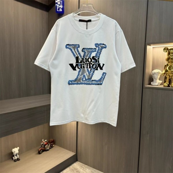 Lv ルイヴィトンブランド半袖tシャツハイブランド半袖tシャツ男女兼用ブランドtシャツ高品質大人の上質Tシャツ M - 4XL