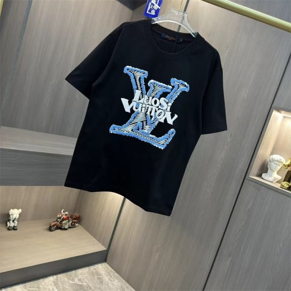 Lv ルイヴィトンブランド半袖tシャツハイブランド半袖tシャツ男女兼用ブランドtシャツ高品質大人の上質Tシャツ M - 4XL
