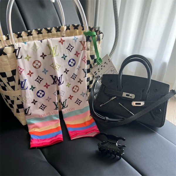 シャネル アームカバー 夏 UVカット ブランド レディース lv 日焼け防止腕カバー 8色 おしゃれ 女性 UVカット 腕カバー UV手袋 日焼け対策 ロング  他場所用