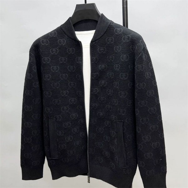Gucci グッチハイブランドカーディガン メンズ ジップアップ S - 4XL ゆったり セーター アウター ニット ジャケット カジュアル コート 厚手 裏起毛 暖かい 防寒 ニット ウール かっこいい 秋冬服