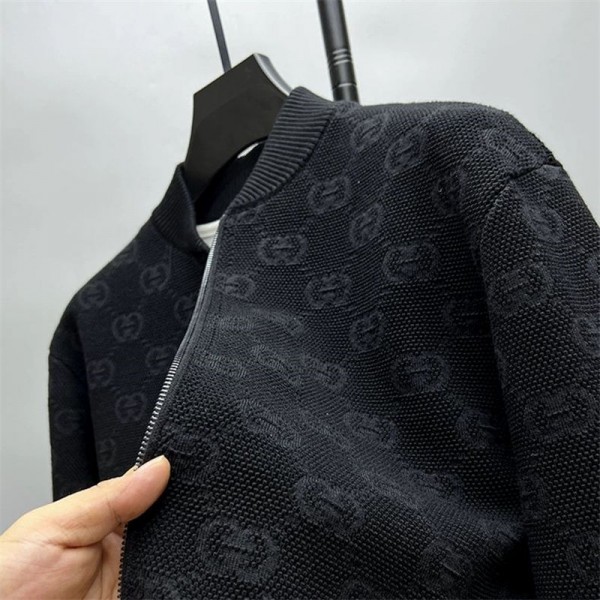 Gucci グッチハイブランドカーディガン メンズ ジップアップ S - 4XL ゆったり セーター アウター ニット ジャケット カジュアル コート 厚手 裏起毛 暖かい 防寒 ニット ウール かっこいい 秋冬服