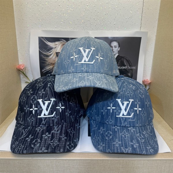 Lv ルイヴィトンブランド野球帽レディースハイブランド デニム帽子 メンズブランドハットキャップ日焼け止めブランド帽子ハット小顔効果