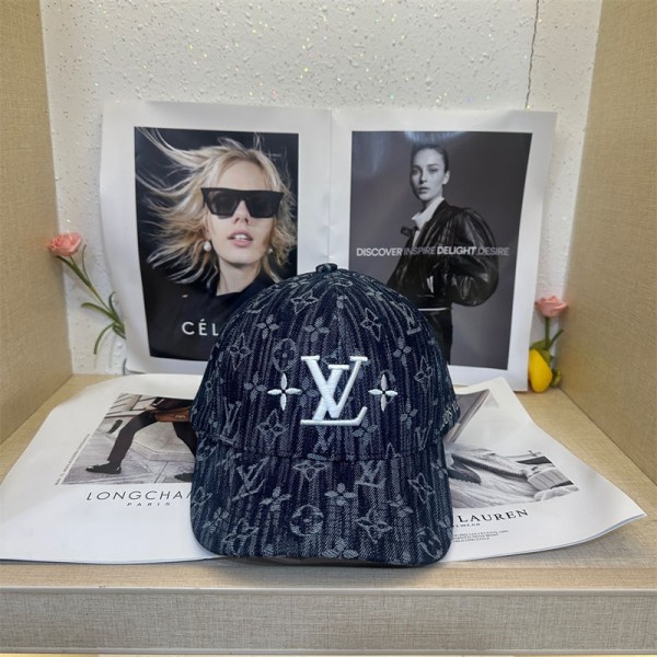 Lv ルイヴィトンブランド野球帽レディースハイブランド デニム帽子 メンズブランドハットキャップ日焼け止めブランド帽子ハット小顔効果