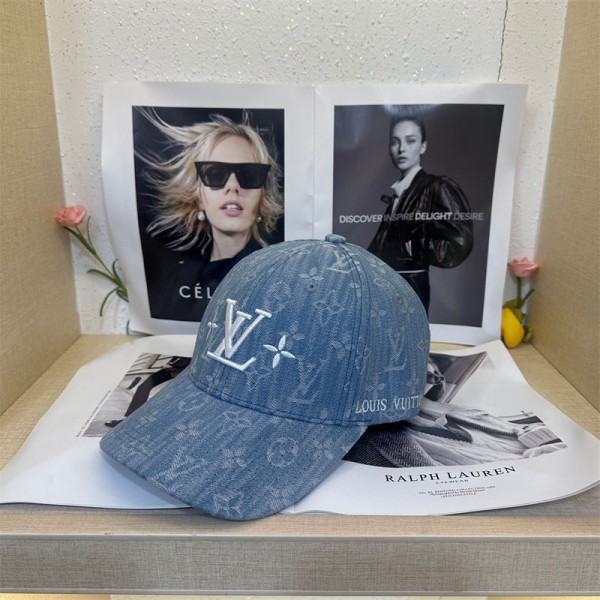 Lv ルイヴィトンブランド野球帽レディースハイブランド デニム帽子 メンズブランドハットキャップ日焼け止めブランド帽子ハット小顔効果