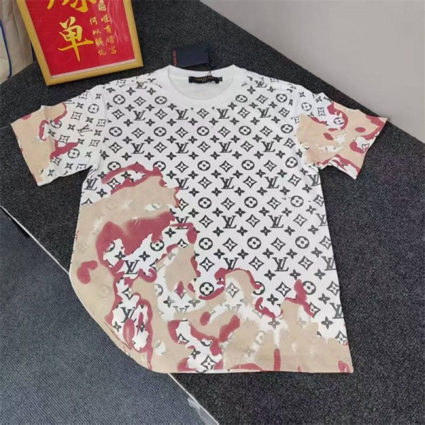 Lv ルイヴィトンブランドtシャツカットソー コピーブランドtシャツオーバーサイズ夏tシャツブランドかわいいブランドtシャツ上着カジュアル L - 4XL