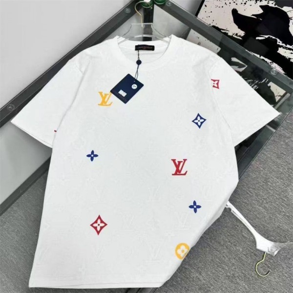 Lv ルイヴィトンブランド半袖tシャツハイブランドtシャツ偽物レディースメンズ韓国 パチモン tシャツ大人の上質Tシャツ M - 4XL