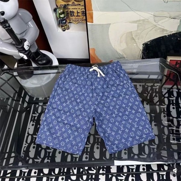 ブランドルイヴィトンメンズ デニムパンツ オーバーポケット付き LV ハーフパンツ ブランド M - 4XL ５分パンツ カーゴパンツ 短パン ひざ下 太め ゆったり 春 夏 秋 7分丈 イージーパンツ ウエストゴム スポーツ 定番 ミリタリー