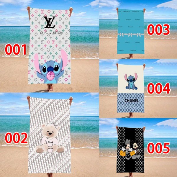 Lv ルイヴィトン ハイブランド多用途タオルメンズフェイスタオル 75*150cm 運動タオルブランドシャネルビーチタオル ハンドタオル 耐洗濯タオル ブランド Dior スポーツタオル 人気 女性