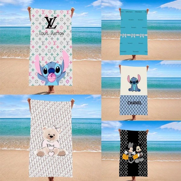 Lv ルイヴィトン ハイブランド多用途タオルメンズフェイスタオル 75*150cm 運動タオルブランドシャネルビーチタオル ハンドタオル 耐洗濯タオル ブランド Dior スポーツタオル 人気 女性