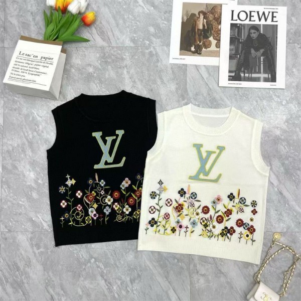 Lv ルイヴィトンブランド上質 レディース ニットタンクトップ トップス セーター ノースリーブ タートルネック インナー シンプル ニット リブ カジュアル 着痩せ 伸縮性 肌に優しい 暖かい 可愛い 春 秋 冬 通勤 デート S - L