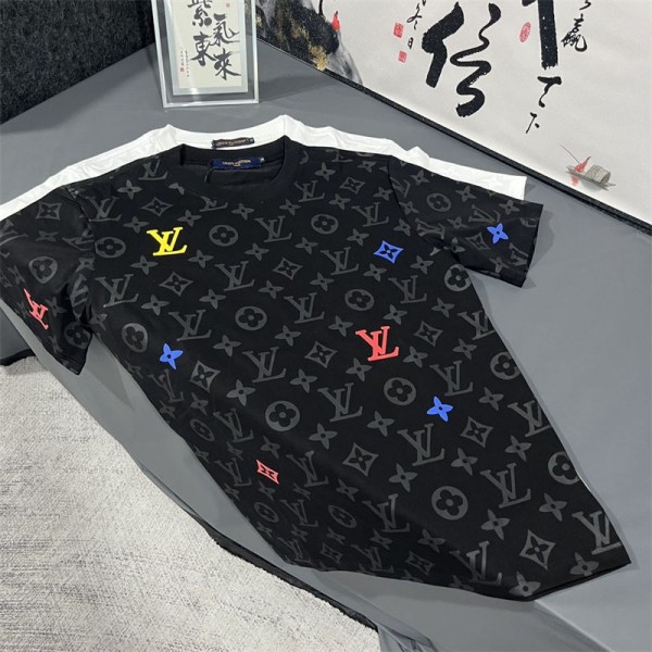 Lv ルイヴィトンブランドtシャツカットソー コピーハイブランドtシャツ偽物レディースメンズ夏tシャツブランドかわいいブランドtシャツ高品質XS - 5XL