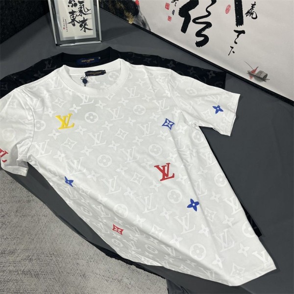 Lv ルイヴィトンブランドtシャツカットソー コピーハイブランドtシャツ偽物レディースメンズ夏tシャツブランドかわいいブランドtシャツ高品質XS - 5XL