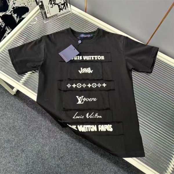 Lv ルイヴィトンブランドtシャツカットソー コピーハイブランドtシャツ偽物レディースメンズブランドtシャツ上着カジュアル大人の上質TシャツM - 4XL