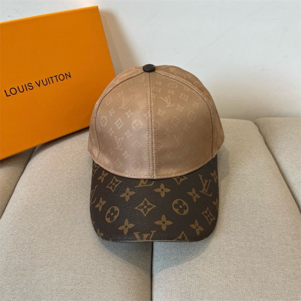 Lv ルイヴィトンハイブランドメンズ キャップ カジュアル 帽子 深め フェイクレザーキャップ 紫外線対策 uvカット 野球キャップ  ユニセックス CAP ストリート モード サイズ調整可能