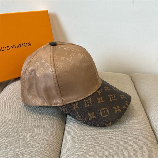 Lv ルイヴィトンハイブランドメンズ キャップ カジュアル 帽子 深め フェイクレザーキャップ 紫外線対策 uvカット 野球キャップ  ユニセックス CAP ストリート モード サイズ調整可能