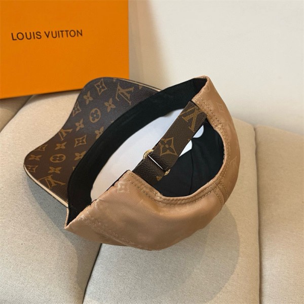 Lv ルイヴィトンハイブランドメンズ キャップ カジュアル 帽子 深め フェイクレザーキャップ 紫外線対策 uvカット 野球キャップ  ユニセックス CAP ストリート モード サイズ調整可能