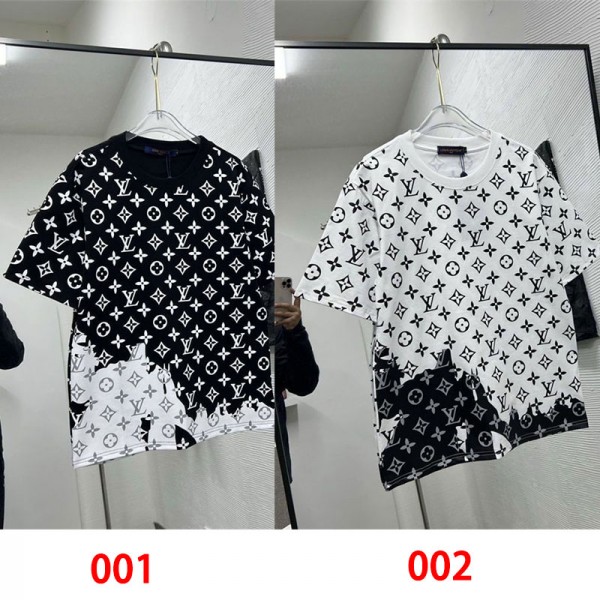Lv ルイヴィトンブランドtシャツカットソー コピーハイブランドtシャツ偽物レディースメンズブランドtシャツ上着カジュアル韓国 パチモン tシャツ