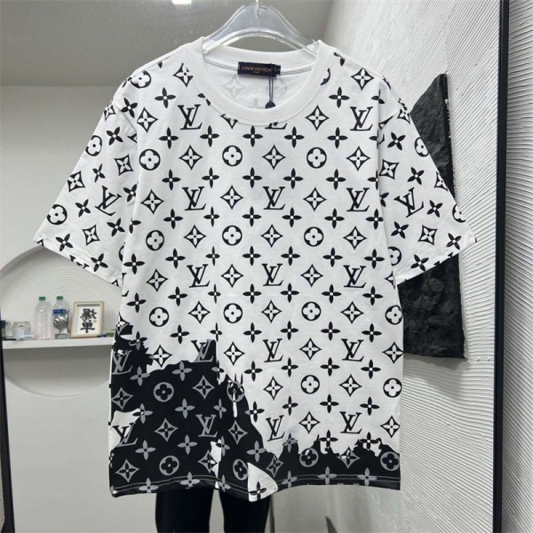 【これ一枚で夏でもキマる】ヴィトン Tシャツ ハイブランドLV/ルイヴィトンTシャツパロディ風ゆったり夏 半袖