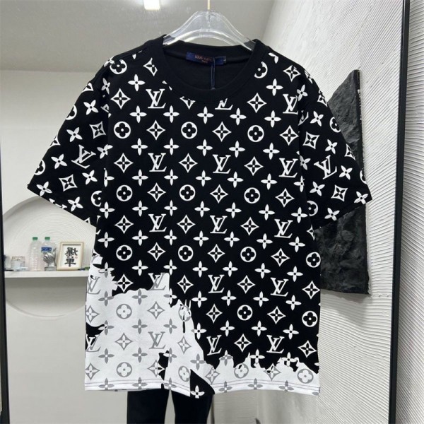 Lv ルイヴィトンブランドtシャツカットソー コピーハイブランドtシャツ偽物レディースメンズブランドtシャツ上着カジュアル韓国 パチモン tシャツ
