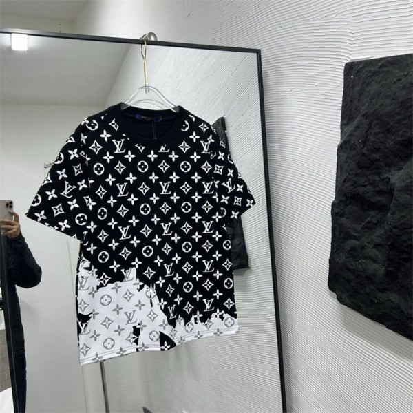 Lv ルイヴィトンブランドtシャツカットソー コピーハイブランドtシャツ偽物レディースメンズブランドtシャツ上着カジュアル韓国 パチモン tシャツ