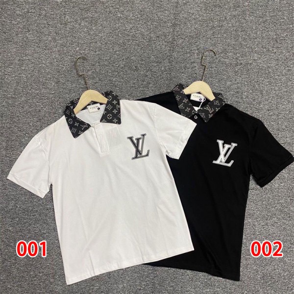 Lv ルイヴィトンブランドポロシャツ メンズ 半袖 ゴルフシャツ M - 4XL カジュアル POLO コットン スポーツ トップス 定番 無地 ウェア シンプル 吸汗 速乾 春 夏 秋