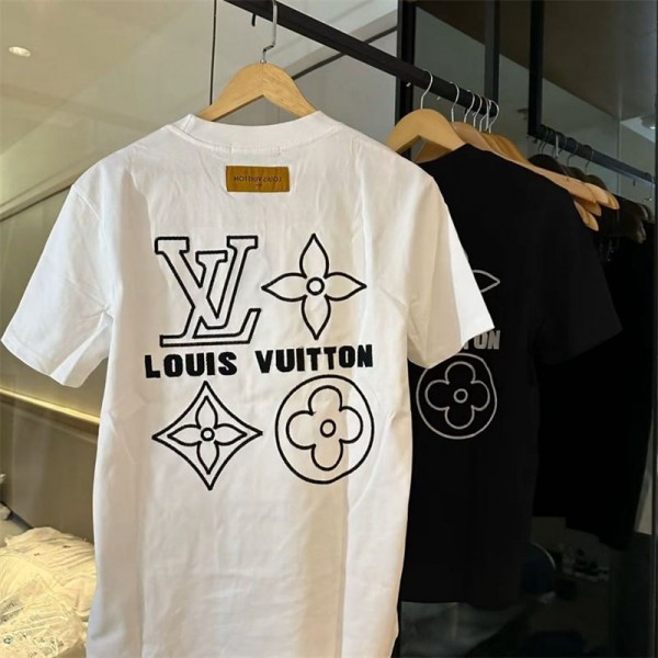 Lv ルイヴィトンブランドtシャツ上着カジュアルブランドtシャツ高品質韓国 パチモン tシャツTシャツカットソーペアカップル S - 3XL
