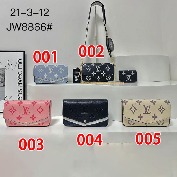 Lv ルイヴィトンブランドショルダーバッグ レディース PU革 3way ミニバッグ 斜めがけバッグ 三in一 肩かけバッグ ミニショルダー 斜めがけカバン 肩掛けカバン 小さいバッグ ポシェット 可愛い ミニ 小さめ 小さい 軽量