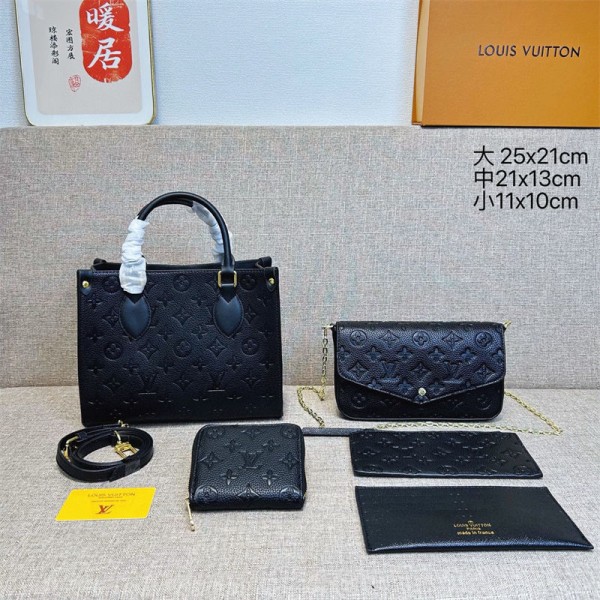 Lv ルイヴィトンブランドショルダーバッグ女性ブランドハンドバッグ 3点セット ブランド手持ちバッグトートバッグブランドウォレットコーデ 