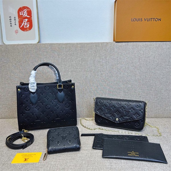 Lv ルイヴィトンブランドショルダーバッグ女性ブランドハンドバッグ 3点セット ブランド手持ちバッグトートバッグブランドウォレットコーデ 