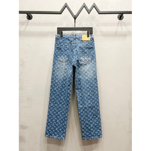 ルイヴィトンズボン メンズ 人気 ハイブランドLVデニムパンツ ウォッシュ加工 テンセル/デニム ジャガードパンツ カジュアル レギュラーストレート 秋服 ボトム 28¬34 ゆったり ストレッチ ずぼん リラックス トラウザーズ 大人 おしゃれ ヴィンテージ 秋 冬 春