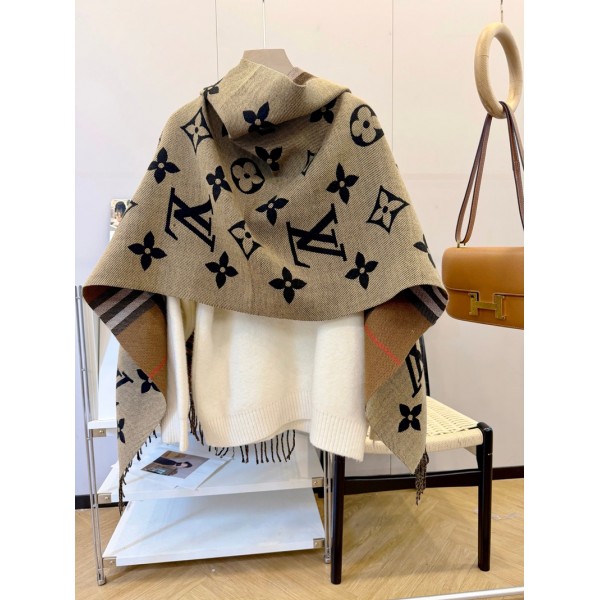 Lv ルイヴィトンメンズ 大判ショール 暖かいブランドパロディ ストール 激安春秋 スカーフ ファッション 使い心地よい男女兼用 リバーシブルマフラー 肩掛け