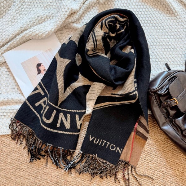 Lv ルイヴィトンハイブランド 秋冬 マフラーレディース向け高品質ケープ 防寒マフラー肌に優しい ブランドショール男女兼用 リバーシブルマフラー 肩掛け