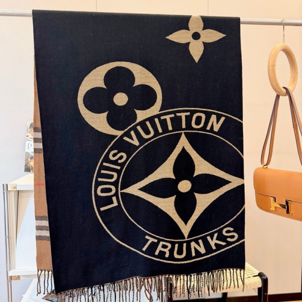 Lv ルイヴィトンハイブランド 秋冬 マフラーレディース向け高品質ケープ 防寒マフラー肌に優しい ブランドショール男女兼用 リバーシブルマフラー 肩掛け