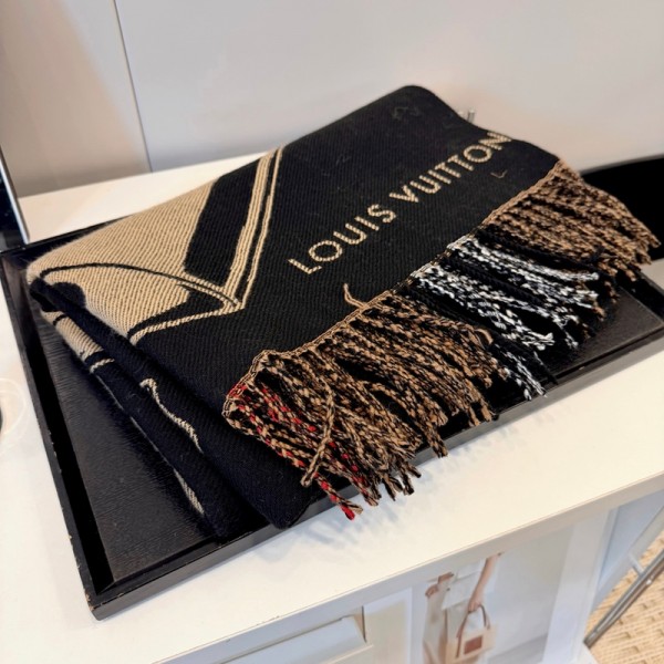Lv ルイヴィトンハイブランド 秋冬 マフラーレディース向け高品質ケープ 防寒マフラー肌に優しい ブランドショール男女兼用 リバーシブルマフラー 肩掛け