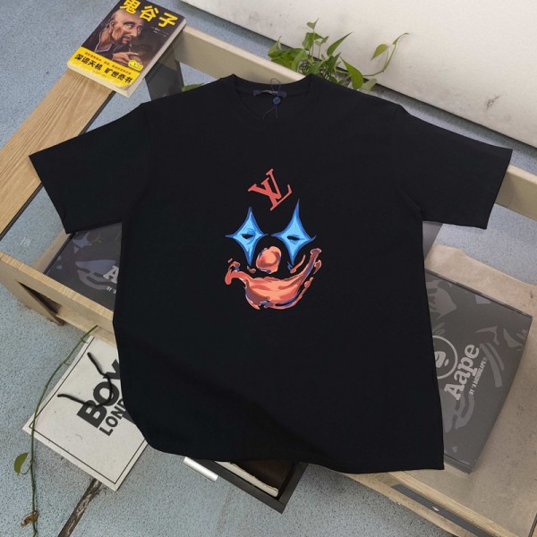 Lv ルイヴィトン半袖tシャツハイブランド夏tシャツブランドかわいい上着Tシャツカットソーペアカップル20代 30代40代tシャツ 激安パロディS-5XL