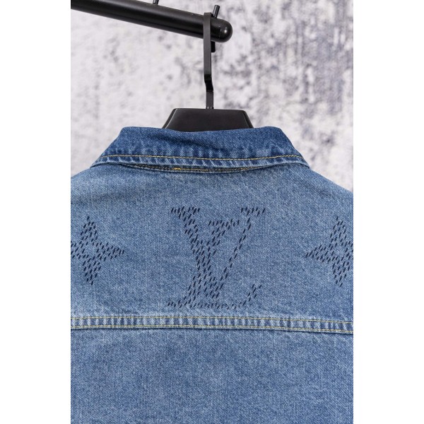 Lv ルイヴィトンハイブランドデニムシャツ 長袖 メンズ オックスフォードシャツ ボタンダウン ウエスタンシャツ 大きいサイズ 無地 ファッション カジュアルシャツ スリム トップス おしゃれ バイカー 春夏秋冬